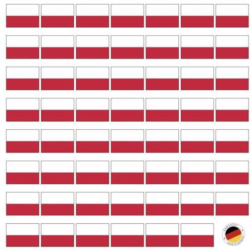 Samunshi® Autoaufkleber Polen Autosticker 55 Flaggen Set je 3cm breit | Länderflaggen Länderfahnen | Wohnmobil Fahrrad Auto Motorrad