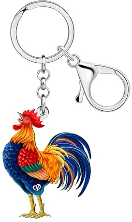 LONYOO Hühner Schlüsselanhänger Zubehör Farmhouse Geschenke für Damen | Lustige Hahn Huhn Bauernhof Tiere Anhänger für Tasche,Silly Stuff Handtasche, Rucksack Dekorationen für Landwirte
