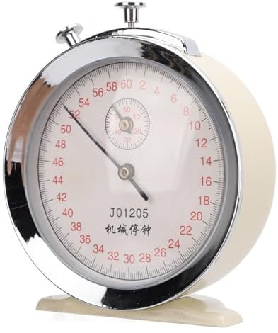 TOPINCN Mechanische 60-Sekunden-Stoppuhr mit Rundem Zifferblatt und Timer für die Sportausbildung – Praktische Tastenbedienung – Metall-Kunststoff-Acryl