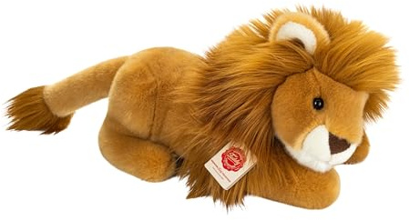 Teddy Hermann 90484 Löwe liegend 30 cm, Kuscheltier | Naturgetreu gestaltet, liebevoll ausgearbeitete Details, ab 18 Monaten, waschbar, Füllung mit recyceltem Polyester