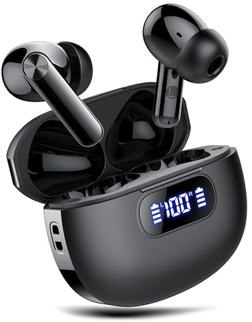 Kopfhörer Kabellos Bluetooth, In Ear Kopfhörer Bluetooth 5.3 mit 4 ENC Noise Cancelling Mic, 2026 Neue Kopfhörer Kabellos LED Anzeige, 48Std Earbuds, HiFi Stereo IP7 Wasserdicht Ohrhörer für Arbeit