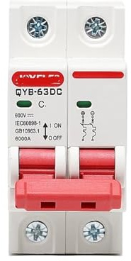 Disjoncteur solaire 2P DC 600V, 3A 6A 10A 16A 20A 25A 32A 40A 50A 63A adapté aux systèmes photovoltaïques(20A)