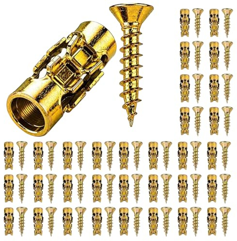 6×14mm Short Expansion Screw Set–Generisch Dübel Set, Schrauben Dübel Set mit Kurzen Spreizschrauben zur Schrankscharnier Reparatur, Gewindereparatur & Schranktür Befestigung (30)