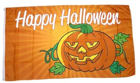 Fahne/Flagge Happy Halloween gelb 90 x 150 cm