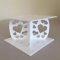 Heart Design Square Single Tier Cake Stand - White - Base 15 cm, Top 13 cm