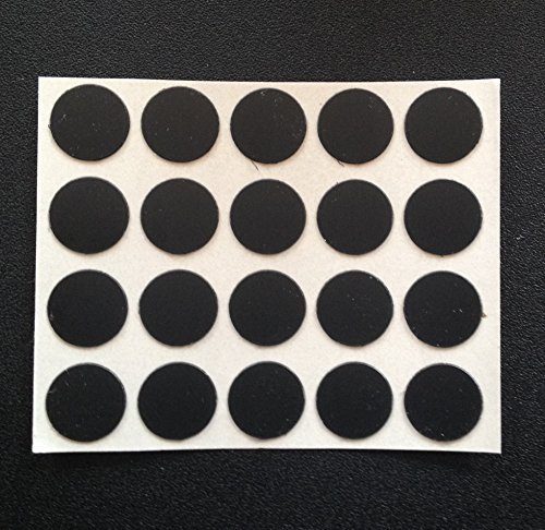 20 Black Self Adhesive Stick on Screw Hole Cap/Covers 13mm