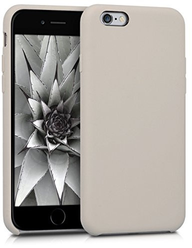 kwmobile Hülle kompatibel mit Apple iPhone 6 / 6S Hülle - Silikon Handy Case - Handyhülle weiche Oberfläche - kabelloses Laden - Taupe