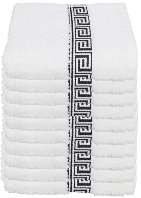 Julie Julsen 10er Pack Gästetuch 23 Farben erhältlich weich und saugstark 600gsm Öko Tex 30 x 50 cm Weiß-Schwarz
