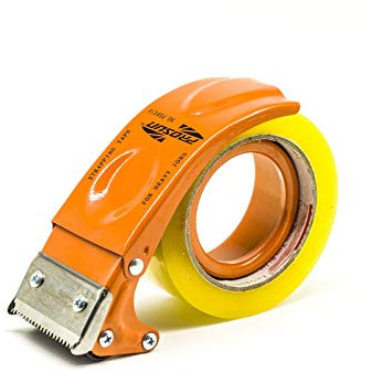 PROSUN Tape Packing Dispenser Gun, Fast Reload 75mm (3 Inch) Heavy Duty Parcel Tape Gun, Pistol Grip Carton Sealer, Orange