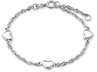 Amor Armband 925 Sterling Silber Damen Armschmuck, 17+2 cm, Silber, Herz, Kommt in Schmuck Geschenk Box, 9745852