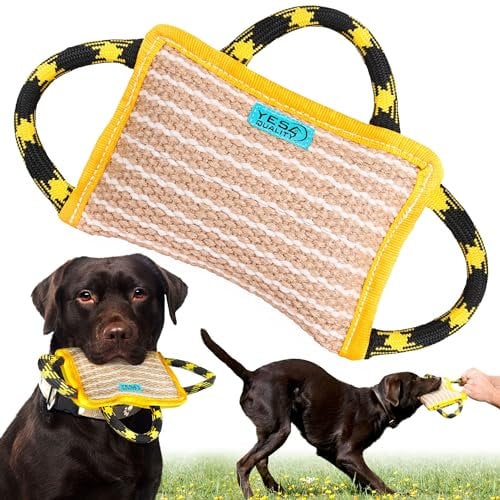 YES4QUALITY Dog Bite Pillow - 25 x 18 cm - with 3 Nylon Handles - Dog Chew Toy for Sports & Training - Tug Toy for Puppy Interactive Play - Tough & Durable Bite Sleeve for Aggressive Chewers