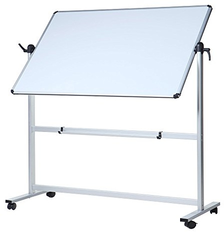 VIZ-PRO Doppelseitiges magnetisches Whiteboard Schreibtafel Magnetpinnwand 110 x 75 cm