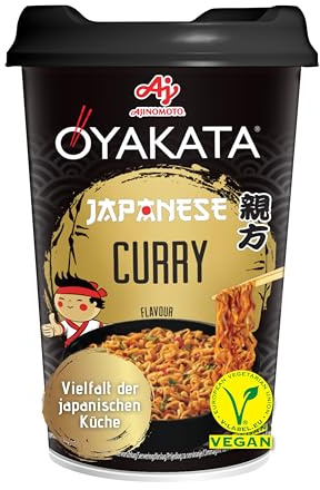 OYAKATA Instant-Nudelbecher Curry 90 g I Würzige japanische Curry-Soße mit Chili I Fertigmahlzeit in 3 Minuten I Ideal für unterwegs & Zuhause I Authentische japanische Ramen-Nudeln