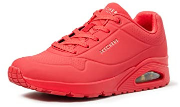 Skechers Women's Uno Stand on Air Sneaker, Red, 7 UK Wide