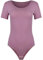 Evoni Damen Body Kurzarm, T-Shirt Bodysuit aus Baumwolle, Kurzarm-Body Elegant, Damen Unterwäsche altrosa XL