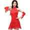 G-LIKE Damen Latein Tanzkleid Kostüm - Modern Dance Walzer Tango Latin Swingtanz Party Salsa Tango Dekoration Zubehör Pailletten Milchseide Trikot Rock Frauen Kleider (Rot, M)
