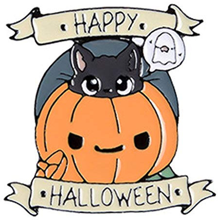 Halloween-Brosche, Geister-Brosche, Kürbis-Anstecknadel, Halloween-Cartoon-Metall-Emaille, Anstecknadeln für Kleidung, Taschen, Jacken, Zubehör zum Basteln, D, Einheitsgröße