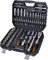 Coffret à Douilles 1/2 et 1/4 avec 92 Pièces - Clé à Cliquet, T-Grip, Bits et Douilles - Parfait pour Tous les Écrous et Boulons - Noir/Orange