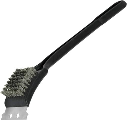 BBQ Wire Cleaning Brush with Stainless Steel Scrapper | Top Utensil for Grill, Oven & Kitchen | Heavy Duty Scrubbing Tool | Must Have Home & Garden | Barbecue Essentials