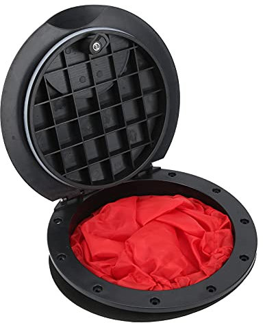 Alomejor 8Inch Kayak Deck Plate Kit Hatch Cover Round Hatch Cover with Red Storage Storage for Kayaks Boat Fishing Rigging