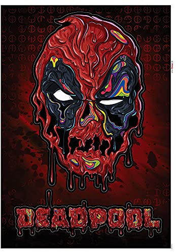 Marvel Wandtattoo von Komar - Deadpool Meltpool - 50 x 70 cm (Breite x Höhe) - 2 Teile - Deco-Sticker, Wandaufkleber, Wandsticker, Wanddeko, Kinderzimmer - 14115h