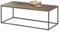 GAYA Couchtisch rechteckig Metall, Gold Antik - Außergewöhnlicher Sofatisch mit goldener Metallplatte und Metallgestell - 110 x 41 x 61 cm (B/H/T)