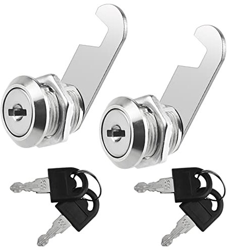 XINMEIWEN Lot de 2 serrures à came de 16 mm avec clés identiques pour sécuriser votre armoire de fichiers, tiroir, boîte aux lettres de camping-car, porte et boîte à outils