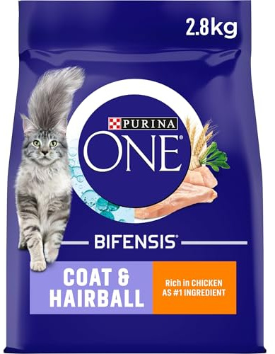 Purina One Coat and Hairball Adult Dry Cat Food Chicken 2.8kg