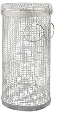 arik Outdoor rolling barbecue basket Rolling Grill Basket Stainless Steel Grill Roaster Oven Basket Round Tumble Rotisserie Basket (Color : Small)