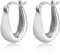ALEXCRAFT Dicke Ohrringe Creolen Silber 925 Kein Damen Chunky Oval Silver Hoop Earrings für Frauen Freundin Mama Mädchen