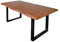 SAM Esstisch 180 x 90 cm Cali, Baumkantentisch nussbaumfarben, Akazienholz massiv, U-Gestell aus Metall Schwarz, aufgedoppelte Kanten 25+25 mm