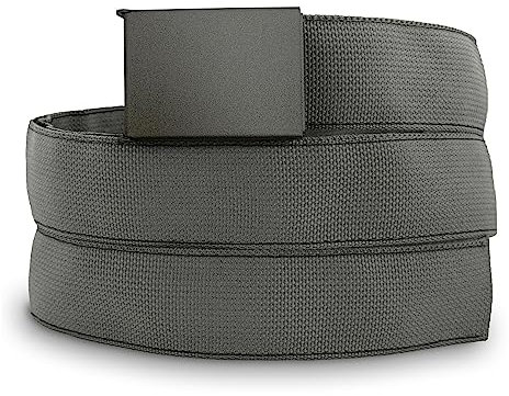 Wazoo Cache-Gürtel, Diebstahlsicherung, Alltags-Tragegürtel für Reisen und Outdoor, Edelstahl-Schnalle, versteckte Hülle, Wolf Grey, Medium