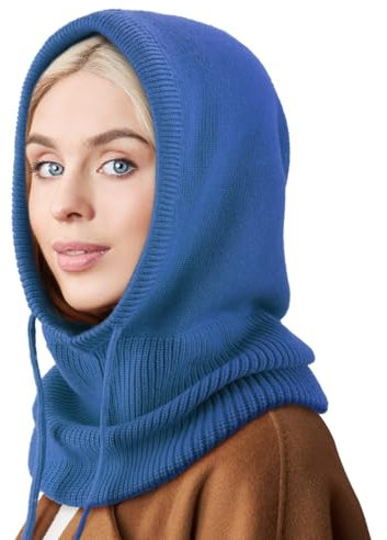DRESHOW Bonnet Femme Hiver Chapeaux d'hiver pour Femmes Balaclava Knit Beanie Skull Cap Tricotée Cagoule à Capuche