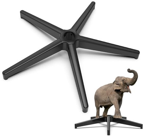 Base para silla de oficina, base de 5 estrellas con soporte, estructura metálica pentagonal negra, cruz para silla giratoria, adecuada para ruedas de 11 mm x 22 mm, resorte de gas de 50 mm, base para