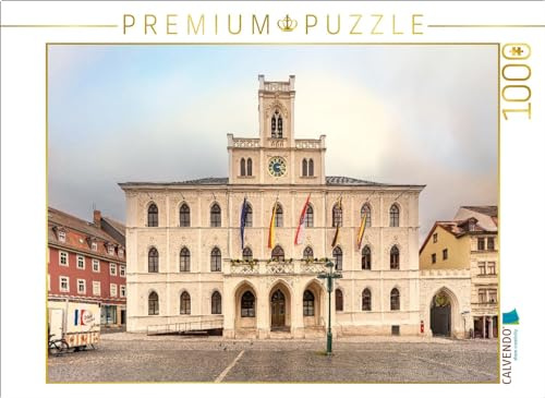 CALVENDO Puzzle Rathaus am Marktplatz im neugothischem Stil mit Glockenturm. | 1000 Teile Lege-Größe 64 x 48 cm Foto-Puzzle für glückliche Stunden