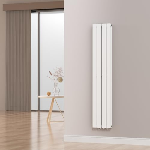 [neu.haus] Flachheizkörper Nore Designheizkörper Heizung Paneelheizkörper Raumheizkörper Mittelanschluss Doppellagig Vertikal für Wohn-und Schlafzimmer Küche Bad 160x30cm Weiß 1006W