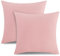 ATsense Federe Cuscino Letto 40x40 cm, Set di 2, 100% Cotone Lavato, Copricuscino Letto Rosa Pallido Con Cerniera, Federa Cuscino Morbidissima e Accogliente