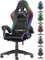 bigzzia Silla Gaming con Luces LED,Silla Ergonómica Gaming,Altura Regulable Silla con Apoyo Lumbar y Reposacabezas, Respaldo Inclinable hasta 155° (Utilización RGB, Negro)