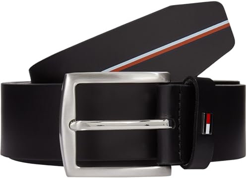 Tommy Hilfiger Herren Gürtel Denton 3,5 cm Ledergürtel, Schwarz (Black), 105 cm