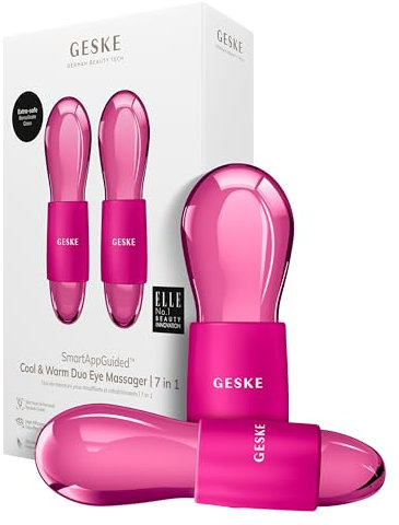 GESKE SmartAppGuided™ Cool & Warm Duo Eye Massager | 7 in 1 | Zwei Massagekugeln | Batterielose Wärme- & Kühltechnologie | Gegen Augenringe & Tränensäcke | Anti-Aging | Professionelle Hautpflege