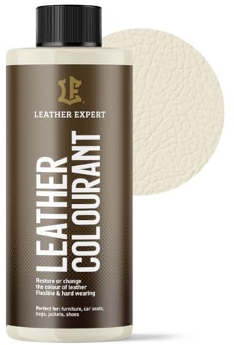 Sehr Deckend Wasser Lederfarbe Helle Sahne - 500 ml Leather Paint für Natur und ÖkoLeder - Leather Dye Ohne Alkohol für alle Lederaccessoires - Reißt oder Blättert Nicht ab