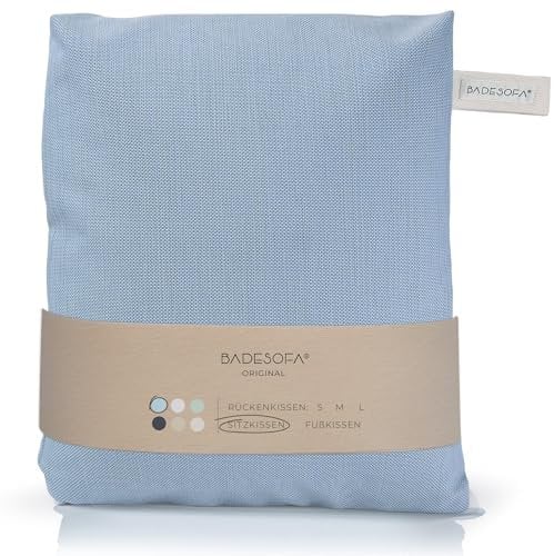 BADESOFA® Badewannen-Sitzkissen | Revolutionärer Komfort für Badewanne, Dusche & Whirpool | Waschbares & schnell Trocknendes Bade-Kissen in Blau | Wellness Badewannen-Zubehör Handmade in EU