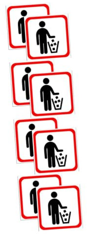 OSALADI 8pcs Garbage Bin Decals Wall Art Decals Warning Signs Living Room Sticker