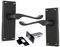 Matt Black Scroll Door Handle Set - Victorian Style Internal & External Lever Door Handles with Backplate (1 Pair of Handles + Tubular Latch)