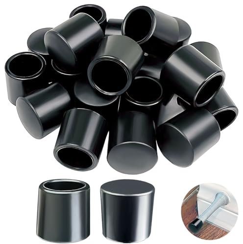 20 PCS Door Stop Caps, Door Stop Bumper Tips, Door Stopper Tips Caps, 0.39 Inch Door Stopper Replacement Rubber Tips, Door Stoppers Rubber Tip, Door Stop Caps for Door Wall Protection,Black