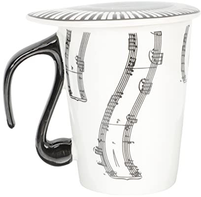 OKUMEYR Keramikkaffeetasse Mit Musikdesign Becher Für Zuhause Wasserbecher Dekorative Tasse Trinkbecher