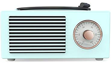 MRKU Bluetooth-Lautsprecher Mini Kreatives Geschenk Vinyl-Phonograph Home Mini-Karte Kleine Stereoanlage Retro Rosa Grün Weiß, Weiß