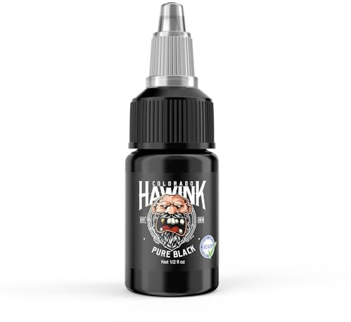 HAWINK Tattoo Farbe Pur Black 1/2oz (15ml) Professionelle Tattoo Ink Schwarze TI203-15-001