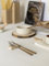 FacciamoCASA Poggia posate in marmo Travertino Paglierino (6 pezzi), appoggio posate tavola design, portaposate tavolo ristorante elegante, poggiaposate regalo casa