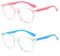 YNR 2 lentes de bloqueo de luz azul para niños y niñas, lentes de computadora para juegos de TV, antifatiga ocular, lentes antirreflejos UV con filtro de luz azul para niños, rosa y azul, rosa y azul,